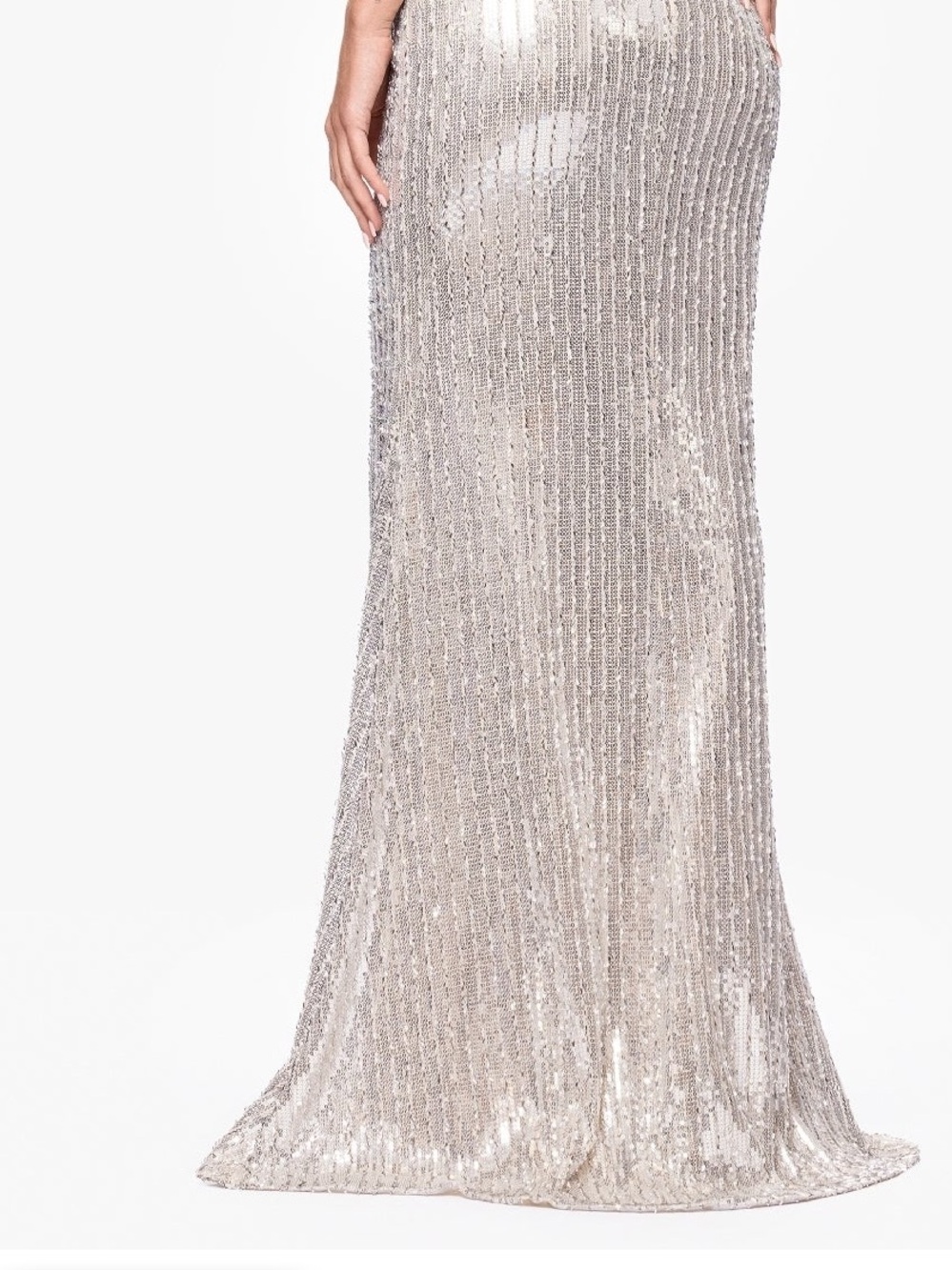 Betsy & Adam Strapless Sequin Gown Champagne Gold Size 10 NWT - Picture 5 of 11